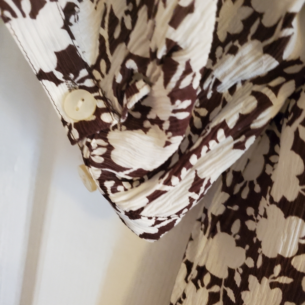 Brown And White Blouse S Lg - Picture 7 of 7